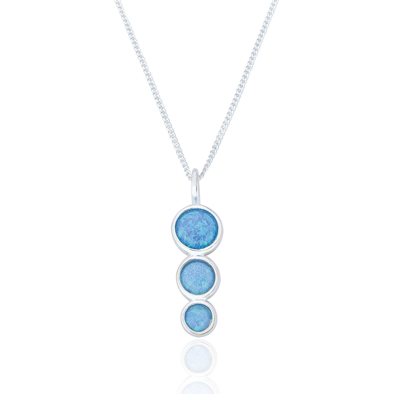 Pendant blue necklace and earring set